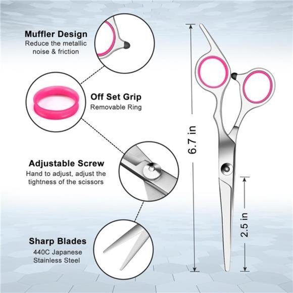 9 Pcs Hair Cutting Scissors Set Hairdressing Scissors Kit,Thinning Scissor - Picture 2 of 7